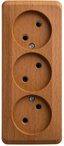 Розетка без заземления накладная Systeme Electric Этюд Дача 3-м. бук картинка